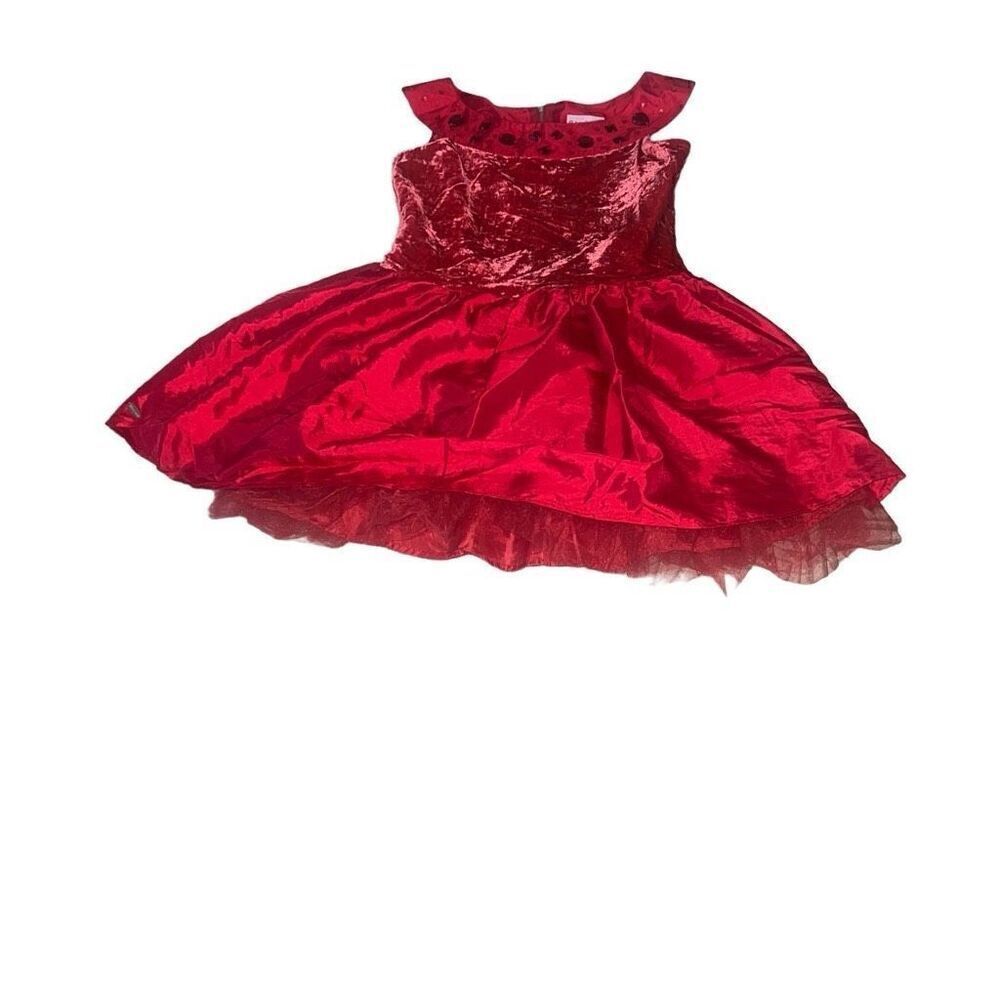 American Girl AG Girls Red Christmas Dress Sleeveless Velvet Tulle Skirt Sz 10